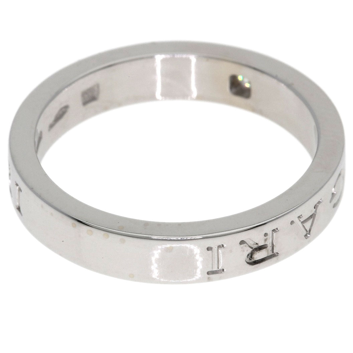 BVLGARI Double logo Diamond Ring K18 White Gold Ladies [Used]