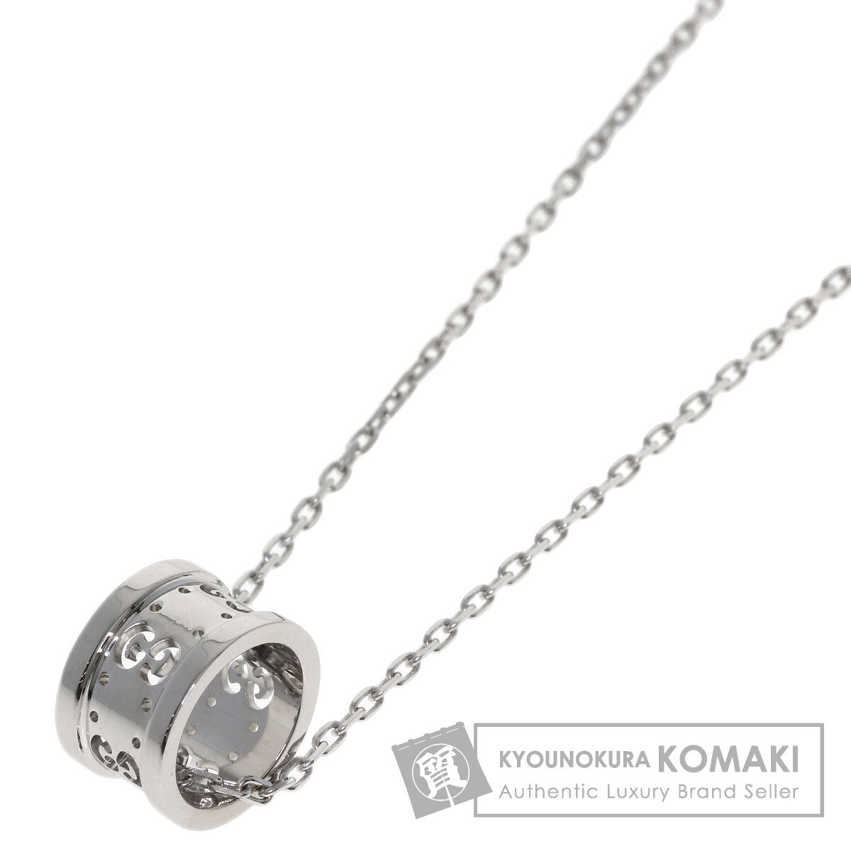 GUCCI icon Necklace K18 White Gold Ladies [Used]