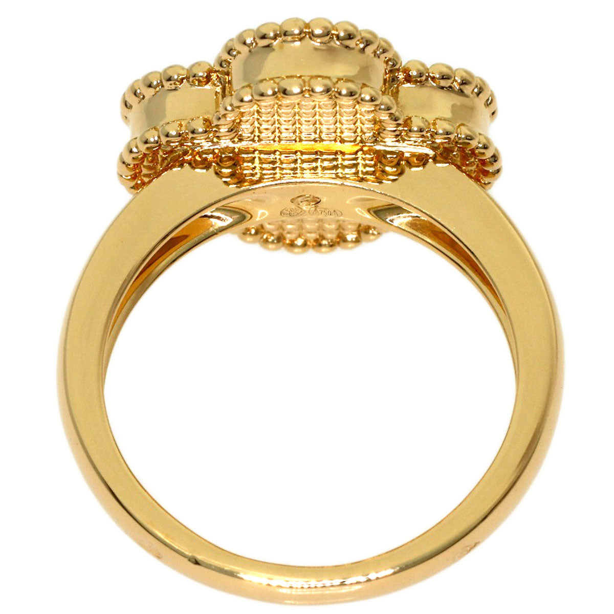 Van Cleef & Arpels Vintage Alhambra Malachite Diamond #48 Ring K18 Yellow Gold Ladies [Used]