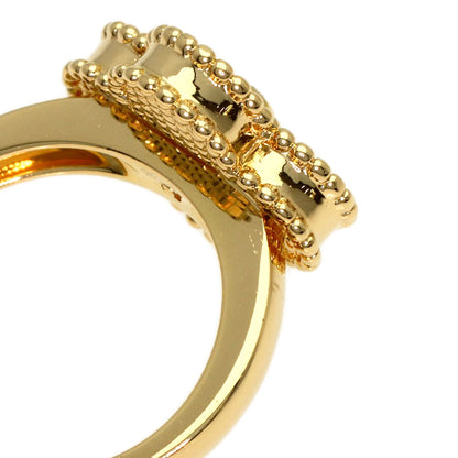 Van Cleef & Arpels Vintage Alhambra Malachite Diamond #48 Ring K18 Yellow Gold Ladies [Used]