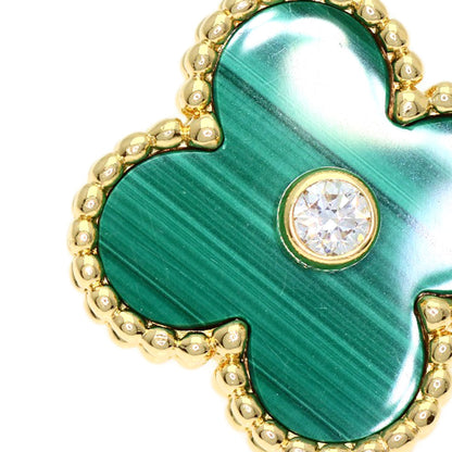 Van Cleef & Arpels Vintage Alhambra Malachite Diamond #48 Ring K18 Yellow Gold Ladies [Used]