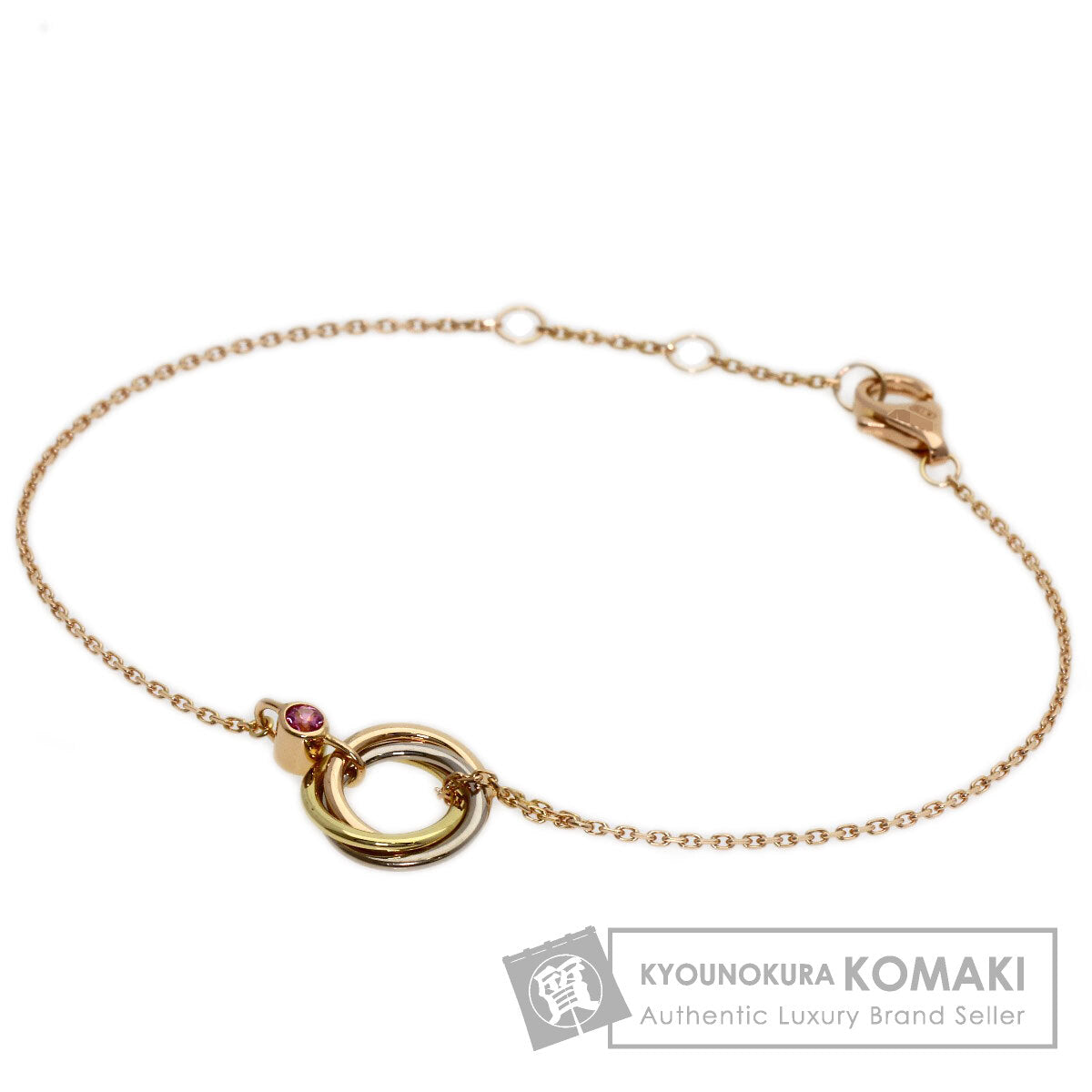 CARTIER Trinity pink sapphire Bracelet K18 Yellow Gold K18 White GoldLadies [Used]