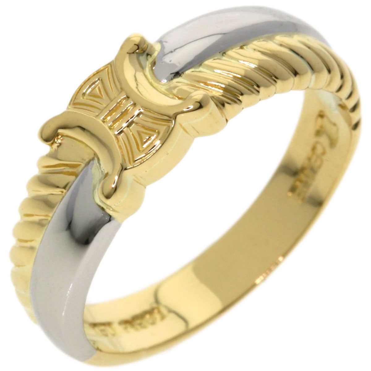 CELINE Macadam Ring K18 Yellow Gold PT900Ladies [Used]