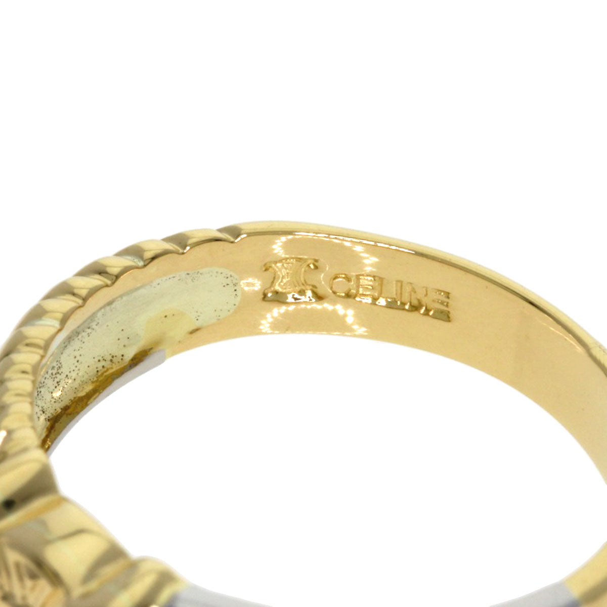 CELINE Macadam Ring K18 Yellow Gold PT900Ladies [Used]
