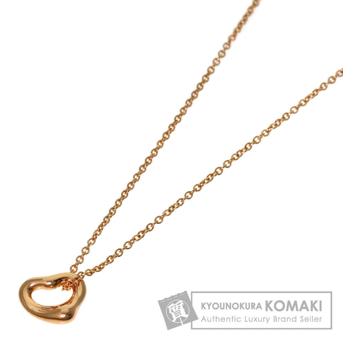 TIFFANY&Co. Open Heart Extra Small Necklace K18 Pink Gold Ladies [Used]