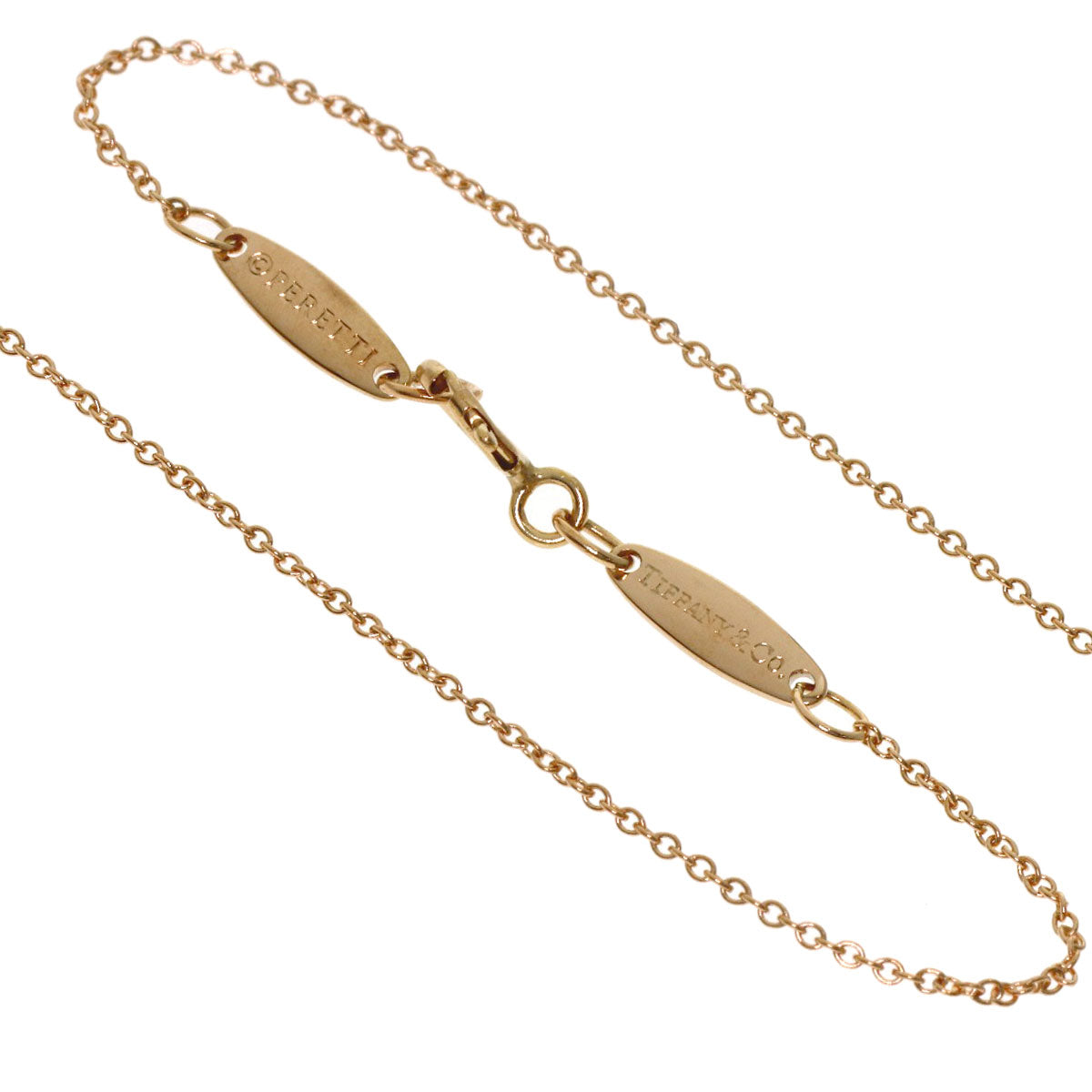 TIFFANY&Co. Open Heart Extra Small Necklace K18 Pink Gold Ladies [Used]