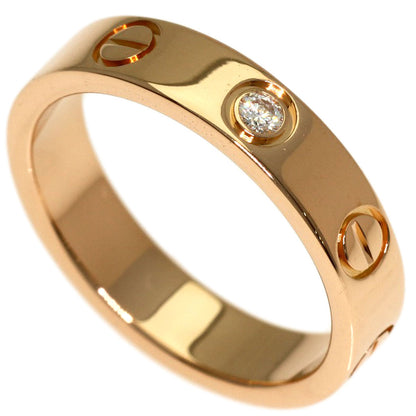 CARTIER Mini love ring 1P Diamond #47 Ring K18 Pink Gold Ladies [Used]