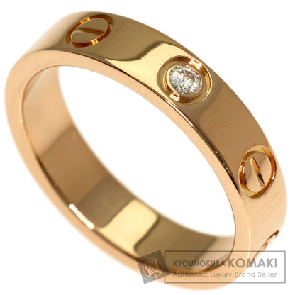 CARTIER Mini love ring 1P Diamond #47 Ring K18 Pink Gold Ladies [Used]