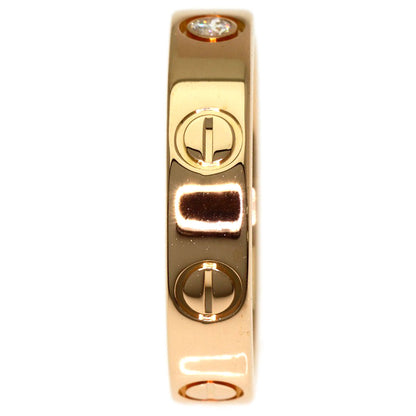 CARTIER Mini love ring 1P Diamond #47 Ring K18 Pink Gold Ladies [Used]