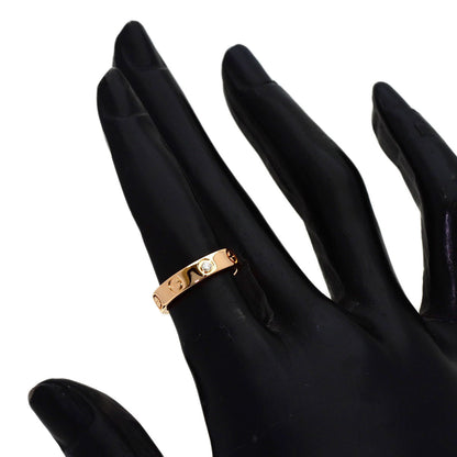 CARTIER Mini love ring 1P Diamond #47 Ring K18 Pink Gold Ladies [Used]