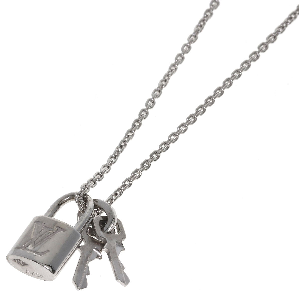 LOUIS VUITTON Lockit Necklace K18 White Gold Ladies [Used]