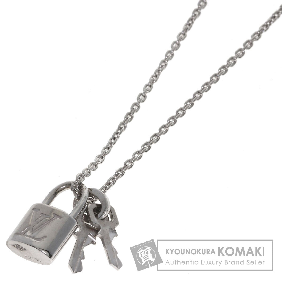 LOUIS VUITTON Lockit Necklace K18 White Gold Ladies [Used]