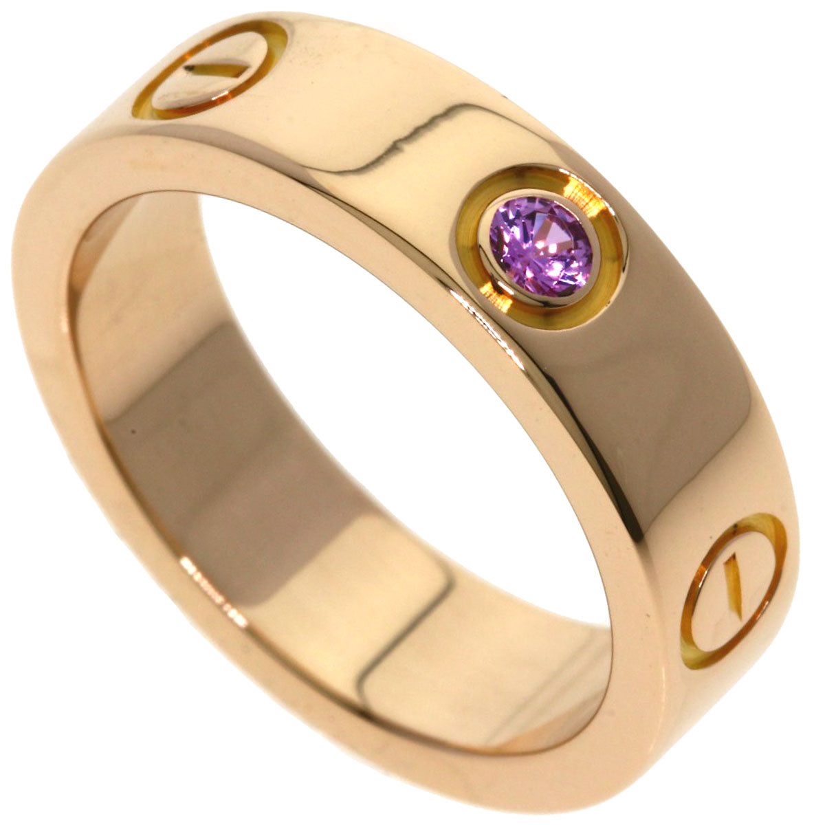 CARTIER Love Ring 1PS Sapphire #53 Ring K18 Pink Gold Ladies [Used]
