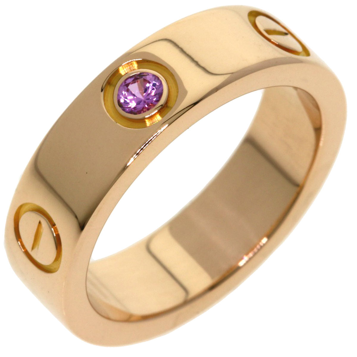 CARTIER Love Ring 1PS Sapphire #53 Ring K18 Pink Gold Ladies [Used]