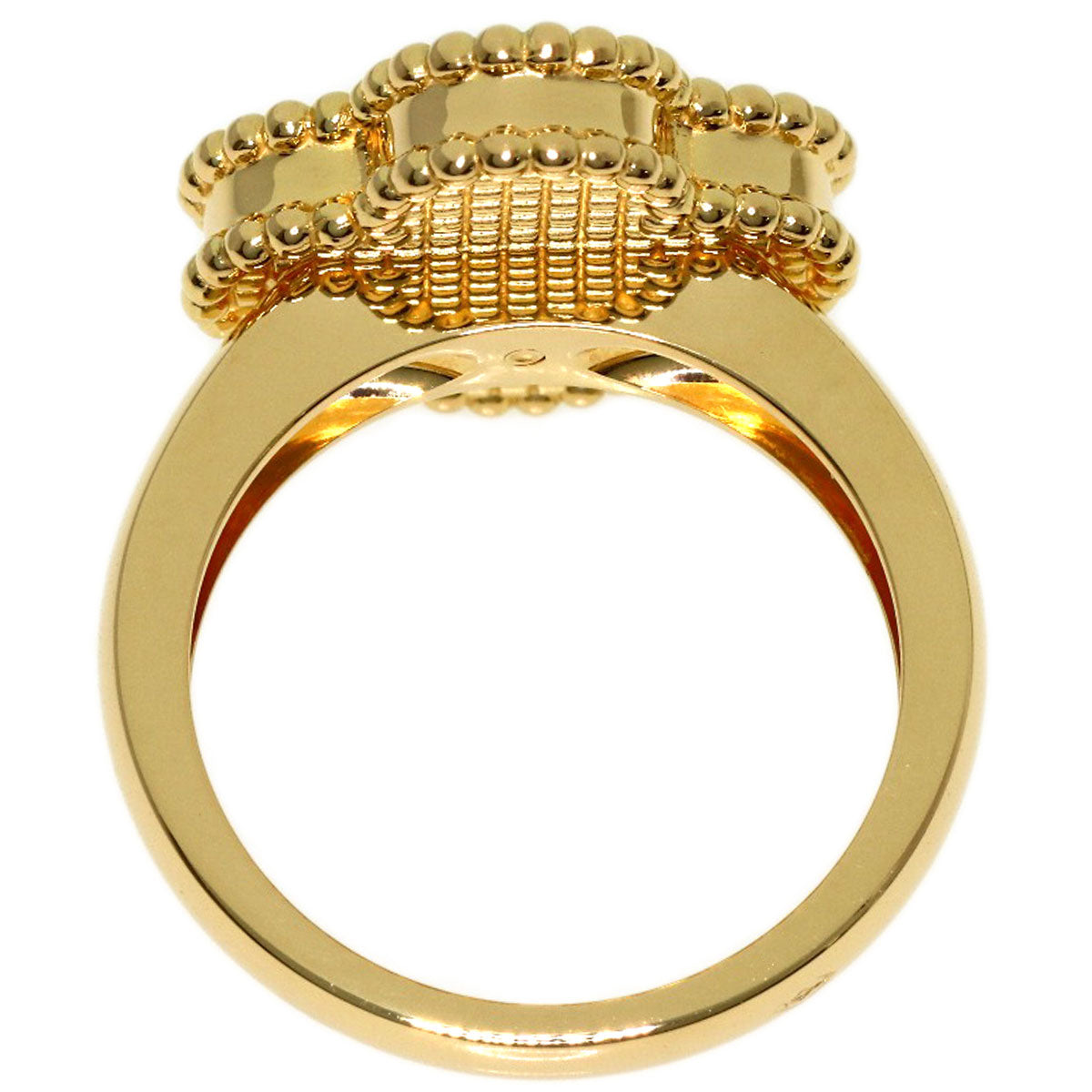 Van Cleef & Arpels Vintage Alhambra Onyx Diamond #48 Ring K18 Yellow Gold Ladies [Used]