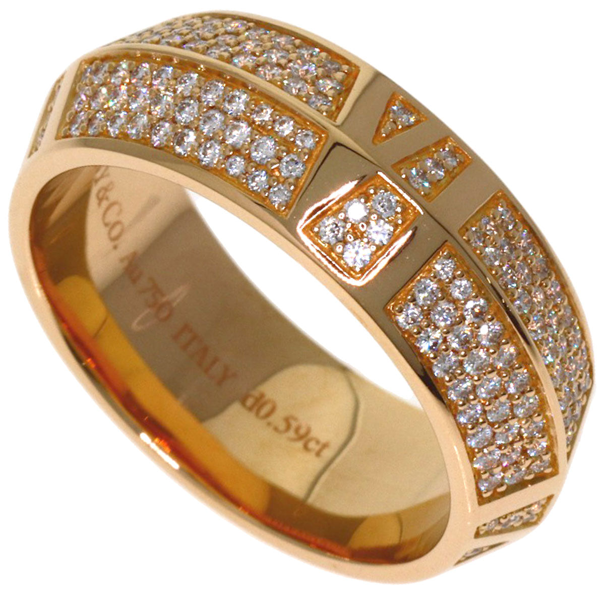 TIFFANY&Co. Atlas X Closed Diamond Ring K18 Pink Gold Ladies [Used]