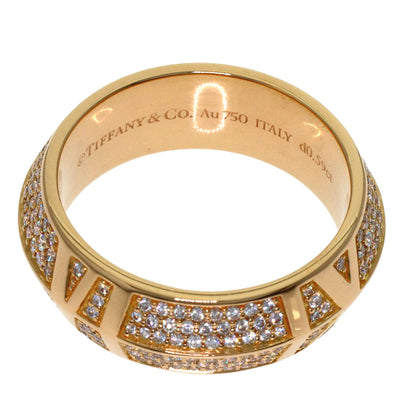 TIFFANY&Co. Atlas X Closed Diamond Ring K18 Pink Gold Ladies [Used]