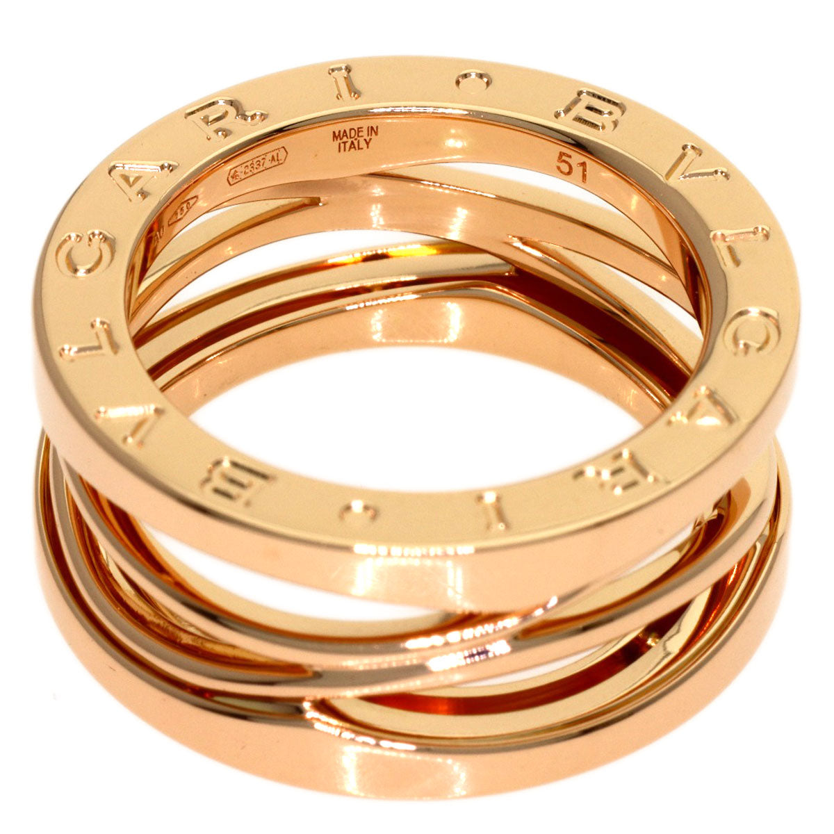 BVLGARI B.zero1 Legend #51 Ring K18 Pink Gold Ladies [Used]