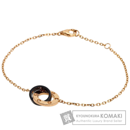 CARTIER Love Circle Black Ceramic Diamond Bracelet K18 Pink Gold CeramicLadies [Used]