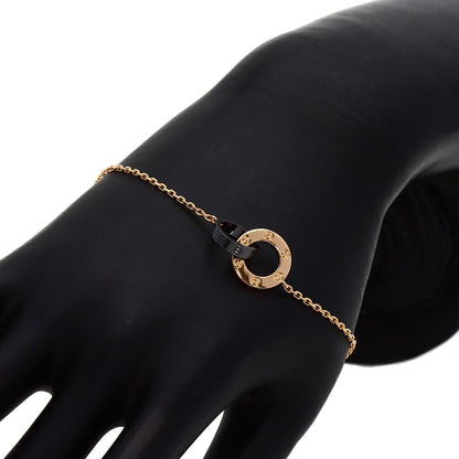 CARTIER Love Circle Black Ceramic Diamond Bracelet K18 Pink Gold CeramicLadies [Used]