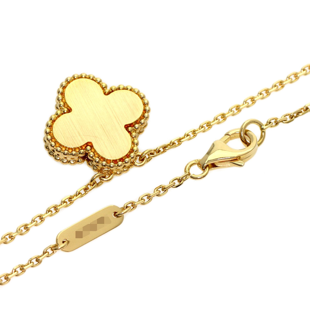 Van Cleef & Arpels Vintage Alhambra Malachite Diamond Necklace K18 Yellow Gold Ladies [Used]