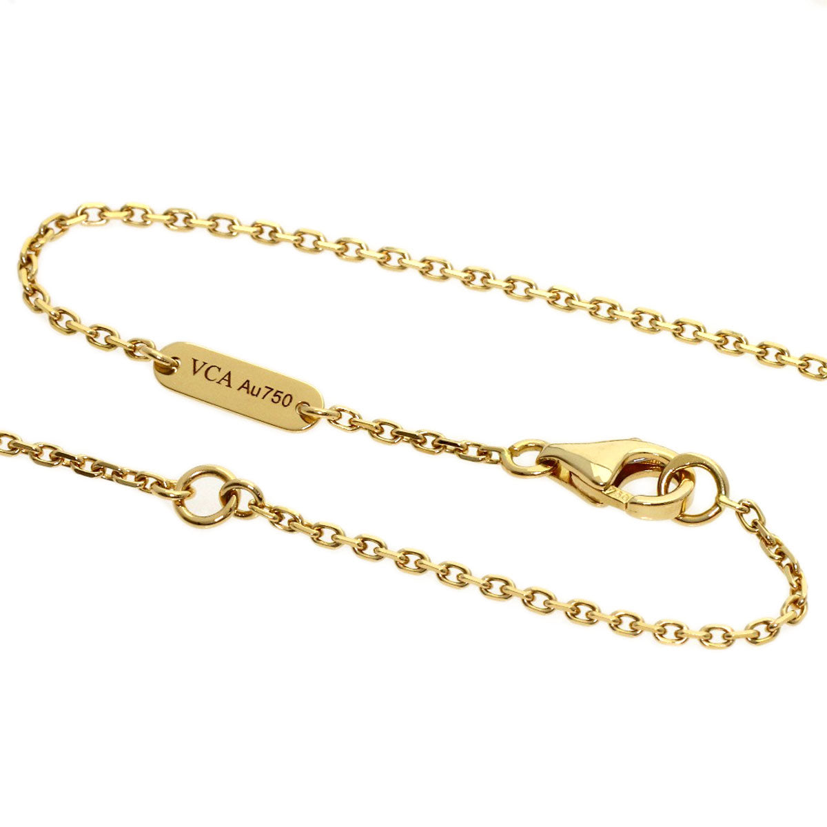 Van Cleef & Arpels Vintage Alhambra Malachite Diamond Necklace K18 Yellow Gold Ladies [Used]