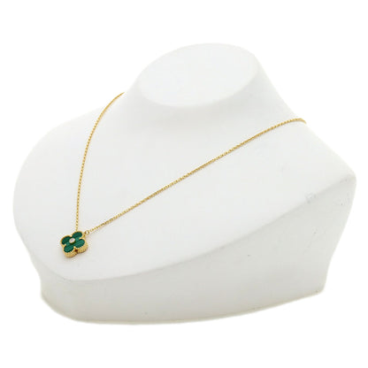 Van Cleef & Arpels Vintage Alhambra Malachite Diamond Necklace K18 Yellow Gold Ladies [Used]