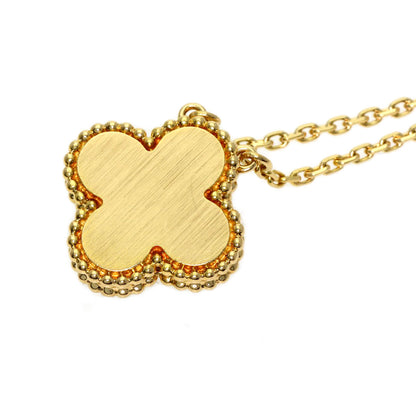 Van Cleef & Arpels Vintage Alhambra Malachite Diamond Necklace K18 Yellow Gold Ladies [Used]