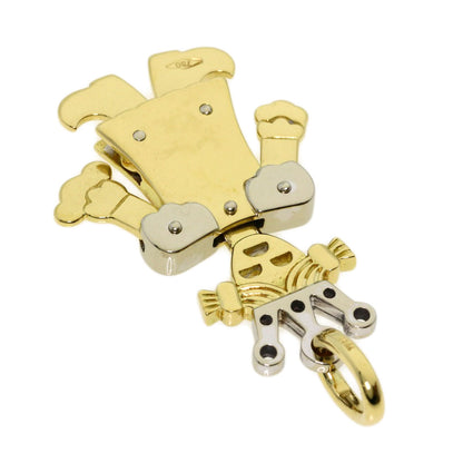 Pomellato Queen motif diamond Pendant top K18 Yellow Gold Ladies [Used]