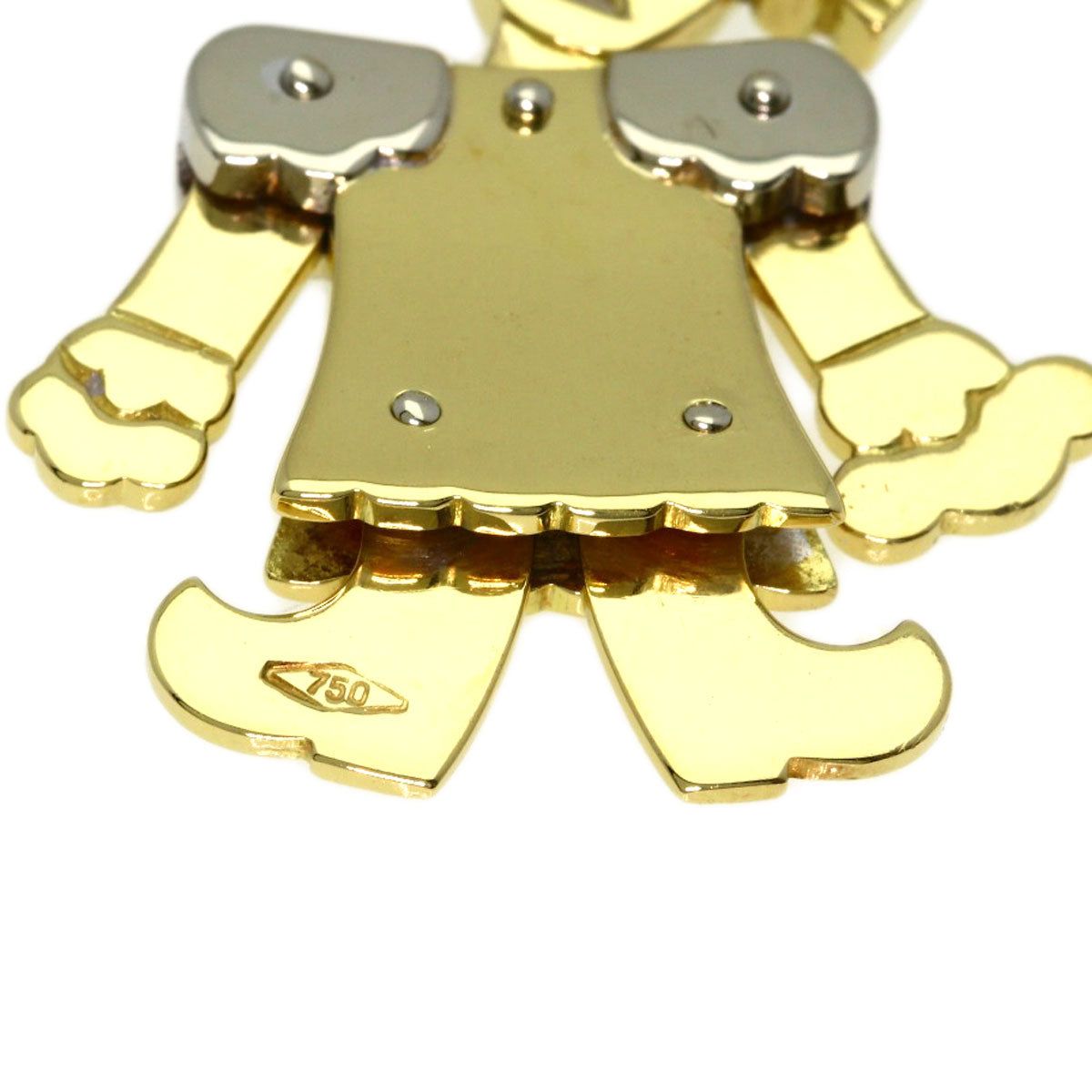 Pomellato Queen motif diamond Pendant top K18 Yellow Gold Ladies [Used]