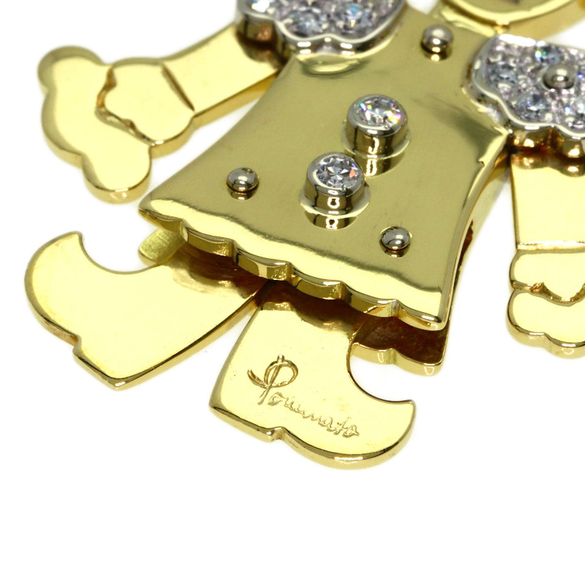 Pomellato Queen motif diamond Pendant top K18 Yellow Gold Ladies [Used]