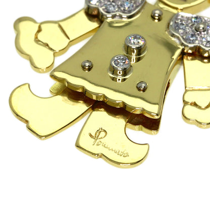 Pomellato Queen motif diamond Pendant top K18 Yellow Gold Ladies [Used]