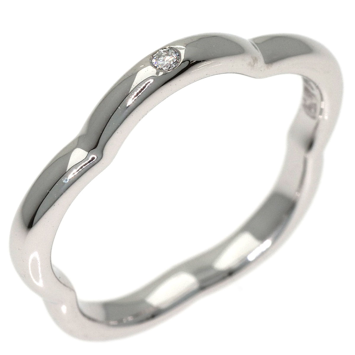 CHANEL Camellia 1P Diamond #45 Ring K18 White Gold Ladies [Used]