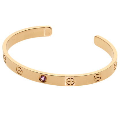 CARTIER Open LOVE Bracelets Pink Sapphire #17 Bracelet K18 Pink Gold Ladies [Used]