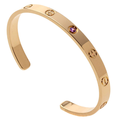 CARTIER Open LOVE Bracelets Pink Sapphire #17 Bracelet K18 Pink Gold Ladies [Used]