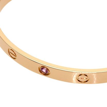 CARTIER Open LOVE Bracelets Pink Sapphire #17 Bracelet K18 Pink Gold Ladies [Used]