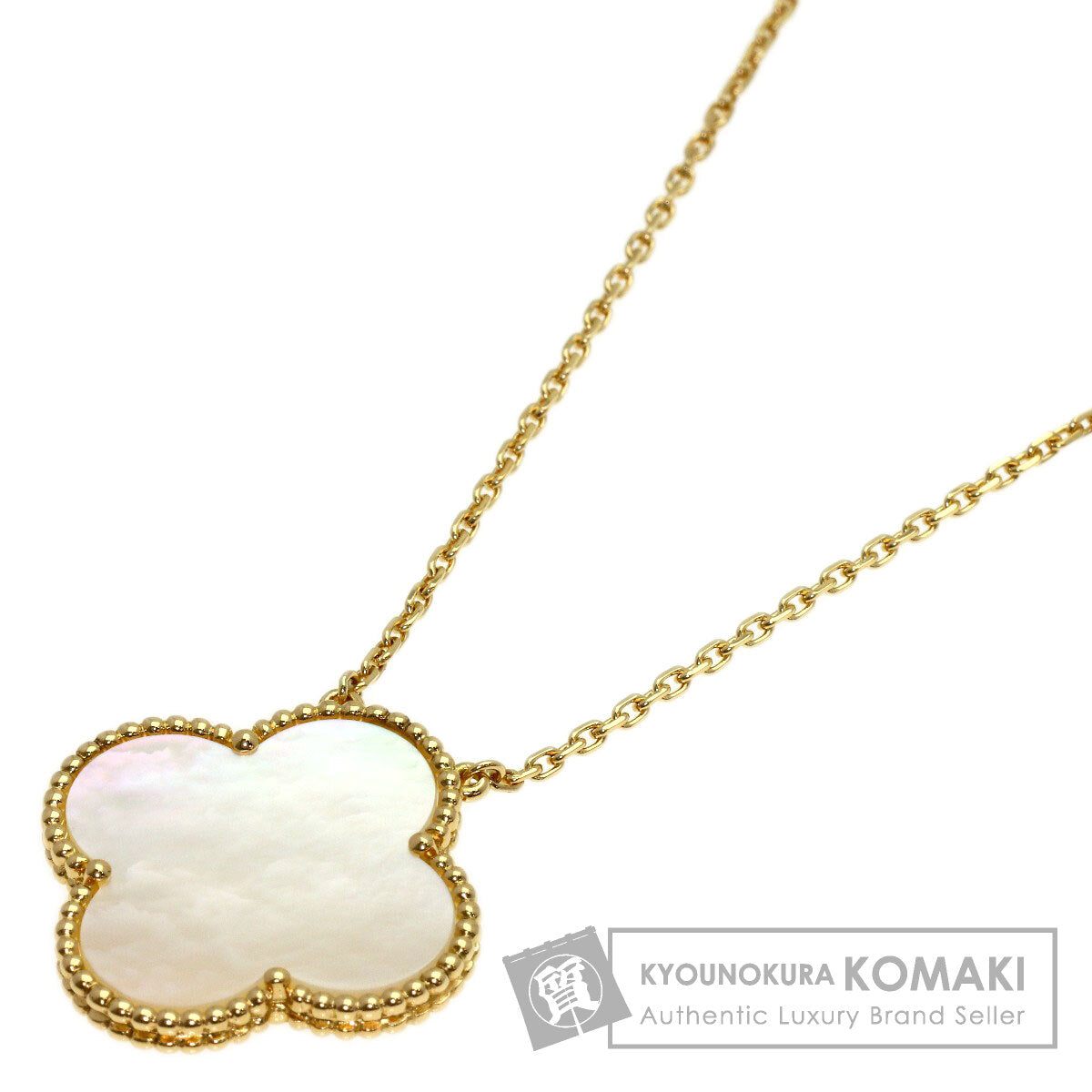 Van Cleef & Arpels Magic Alhambra White Shell Necklace K18 Yellow Gold Ladies [Used]