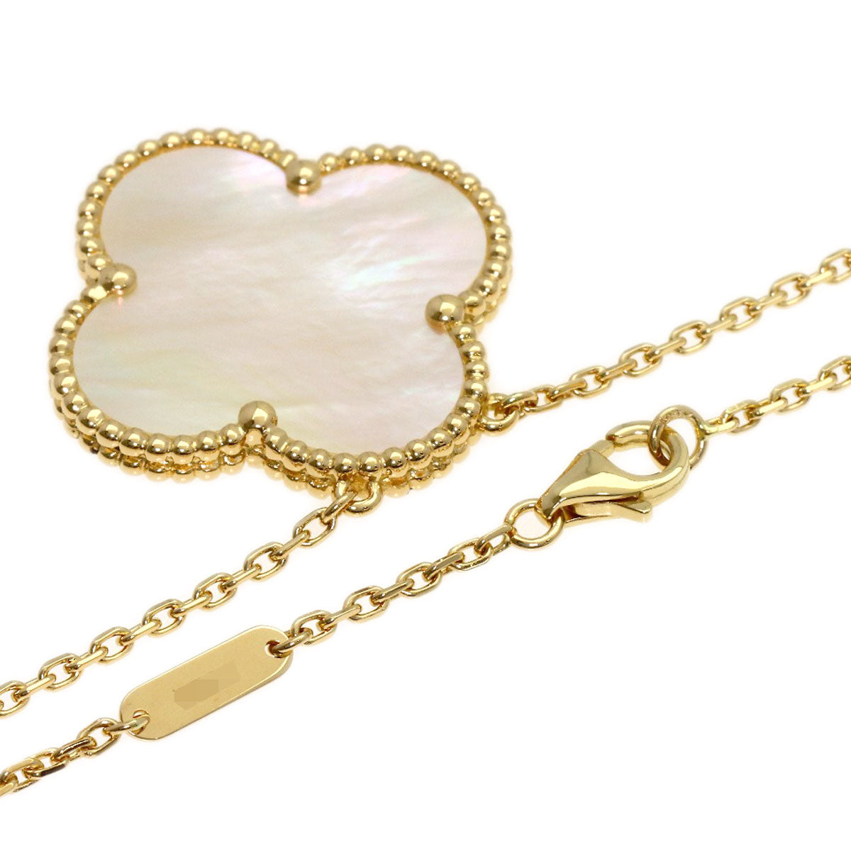 Van Cleef & Arpels Magic Alhambra White Shell Necklace K18 Yellow Gold Ladies [Used]