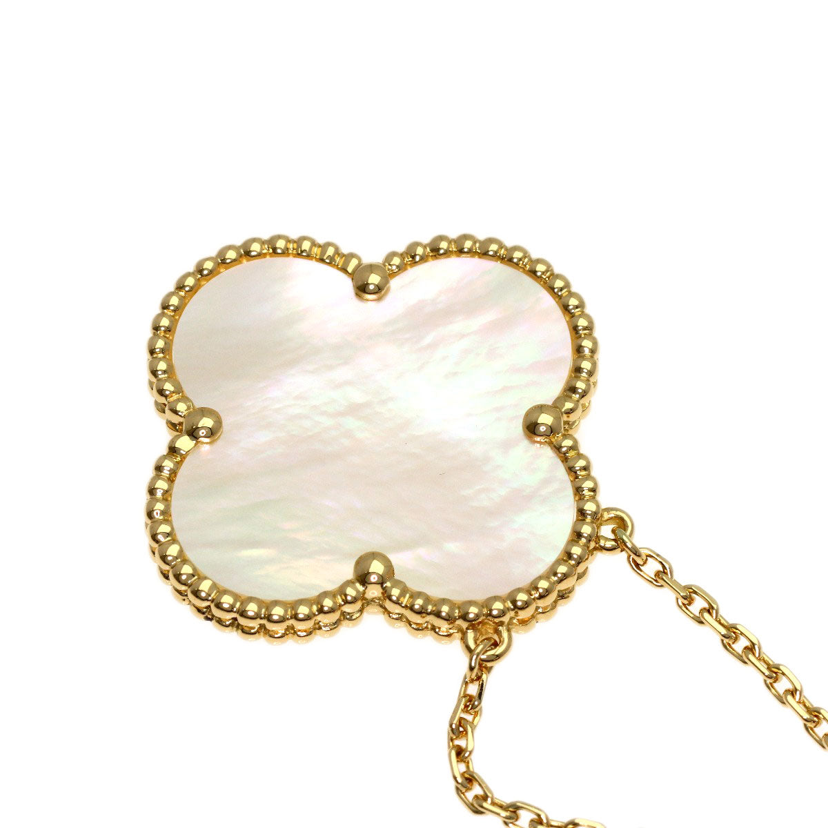 Van Cleef & Arpels Magic Alhambra White Shell Necklace K18 Yellow Gold Ladies [Used]