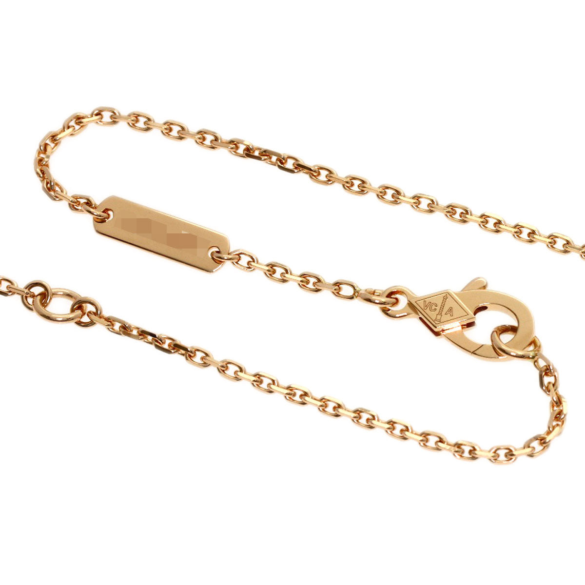 Van Cleef & Arpels Vintage Alhambra Rhodonite Diamond Necklace K18 Pink Gold Ladies [Used]
