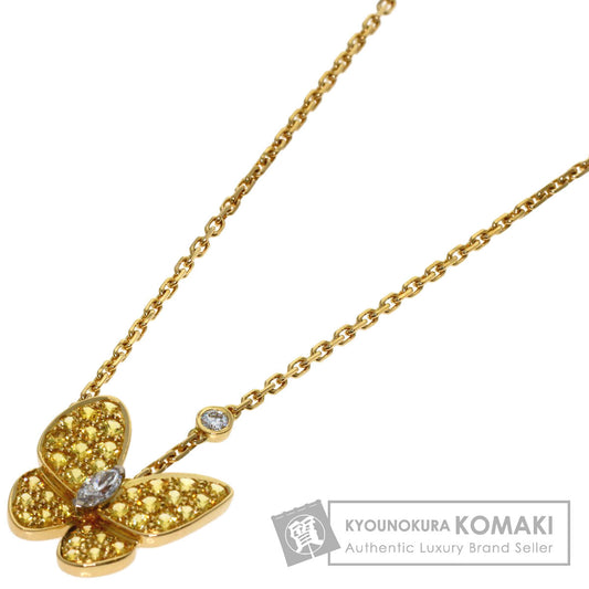 Van Cleef & Arpels De Papillon Yellow Sapphire Diamond Necklace K18 Yellow Gold Ladies [Used]