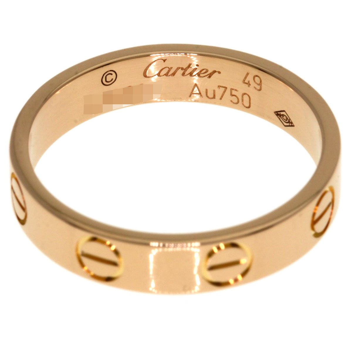 CARTIER mini love ring #49 Ring K18 Pink Gold Ladies [Used]