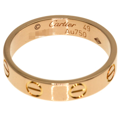 CARTIER mini love ring #49 Ring K18 Pink Gold Ladies [Used]