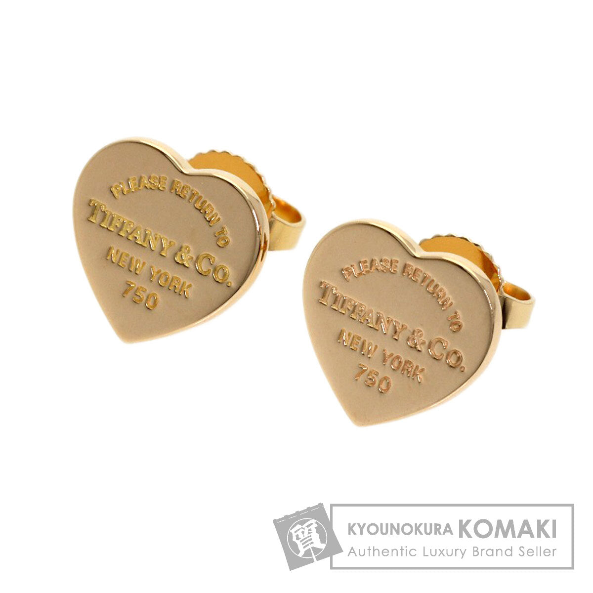 TIFFANY&Co. Return to heart earring K18 Pink Gold Ladies [Used]