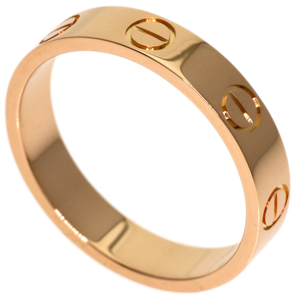CARTIER mini love ring #49 Ring K18 Pink Gold Ladies [Used]