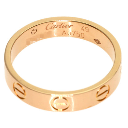 CARTIER mini love ring #49 Ring K18 Pink Gold Ladies [Used]