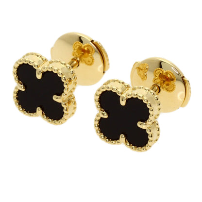Van Cleef & Arpels Sweet Alhambra Onyx earring K18 Yellow Gold Ladies [Used]