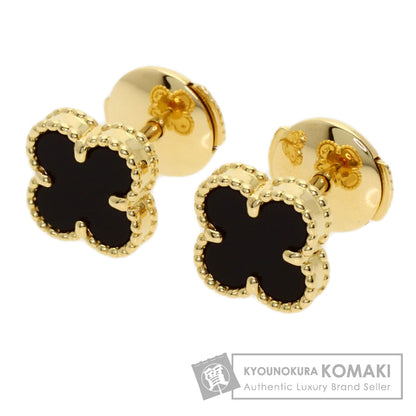 Van Cleef & Arpels Sweet Alhambra Onyx earring K18 Yellow Gold Ladies [Used]