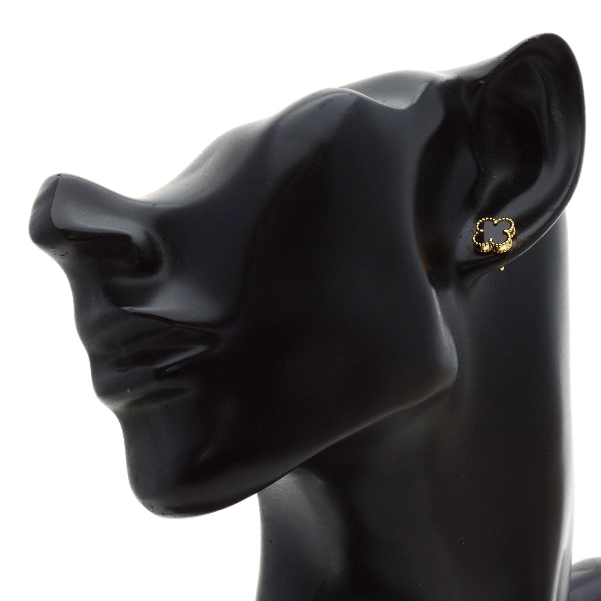 Van Cleef & Arpels Sweet Alhambra Onyx earring K18 Yellow Gold Ladies [Used]
