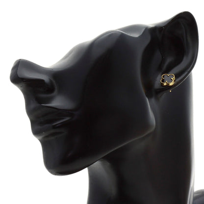 Van Cleef & Arpels Sweet Alhambra Onyx earring K18 Yellow Gold Ladies [Used]